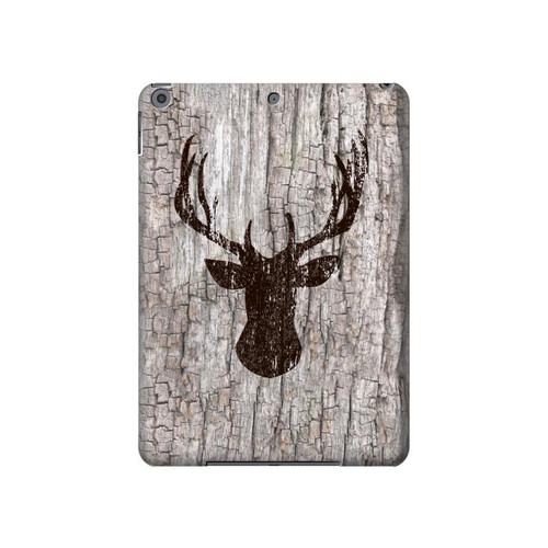 S2505 Reindeer Head Old Wood Texture Graphic Hard Case For iPad 10.2 (2021,2020,2019), iPad 9 8 7