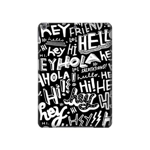 S2744 Hey Hi Hello Art Pattern Hard Case For iPad 10.2 (2021,2020,2019), iPad 9 8 7