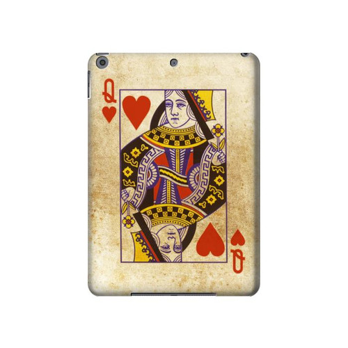 S2833 Poker Card Queen Hearts Hard Case For iPad 10.2 (2021,2020,2019), iPad 9 8 7