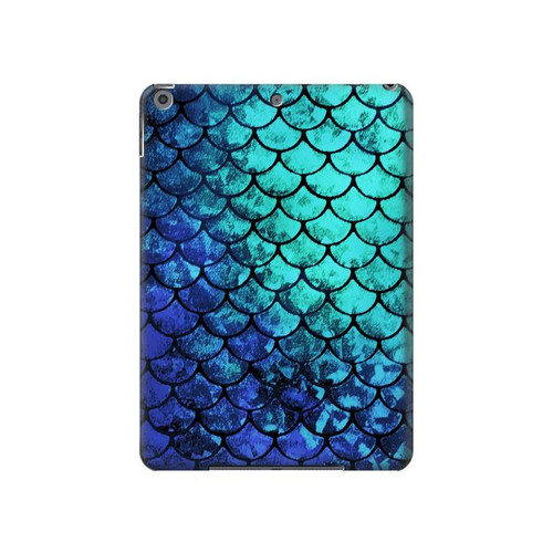 S3047 Green Mermaid Fish Scale Hard Case For iPad 10.2 (2021,2020,2019), iPad 9 8 7