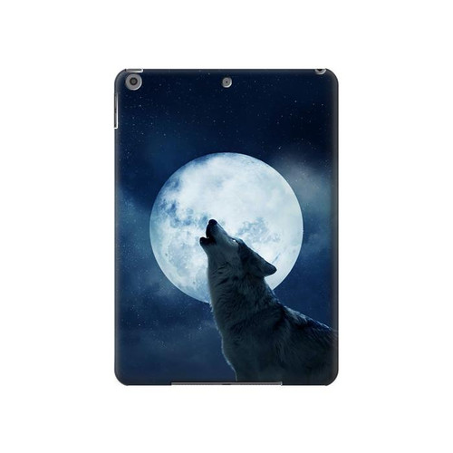 S3693 Grim White Wolf Full Moon Hard Case For iPad 10.2 (2021,2020,2019), iPad 9 8 7
