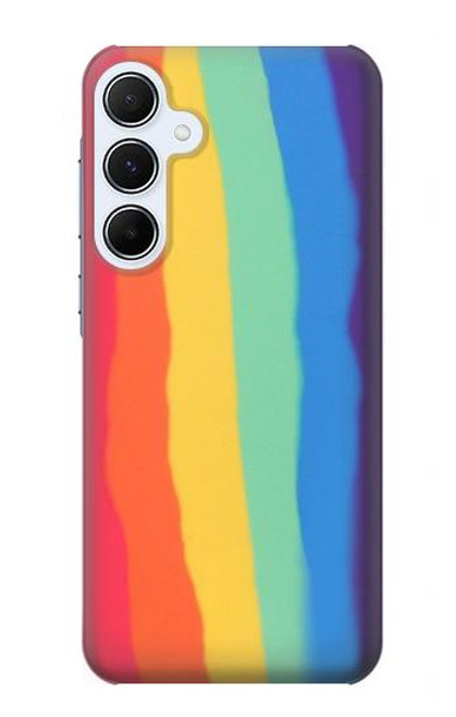 S3799 Cute Vertical Watercolor Rainbow Case For Samsung Galaxy A55 5G
