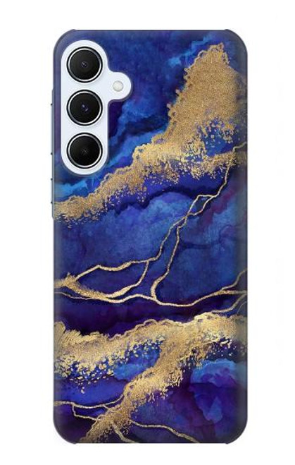 S3906 Navy Blue Purple Marble Case For Samsung Galaxy A55 5G