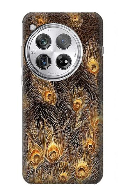 S3691 Gold Peacock Feather Case For OnePlus 12