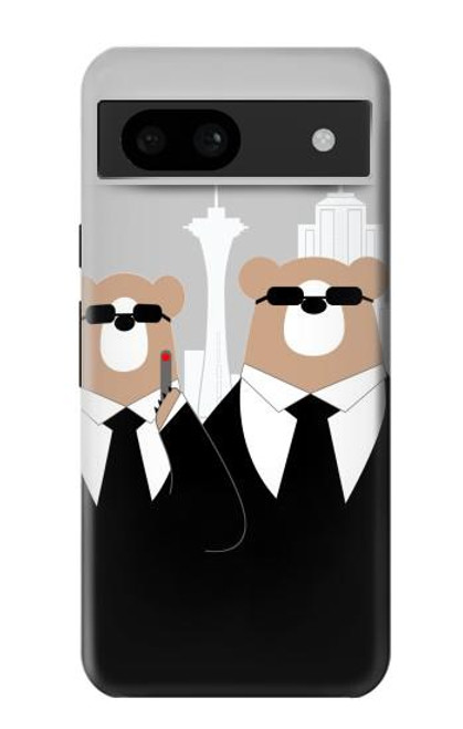 S3557 Bear in Black Suit Case For Google Pixel 8a