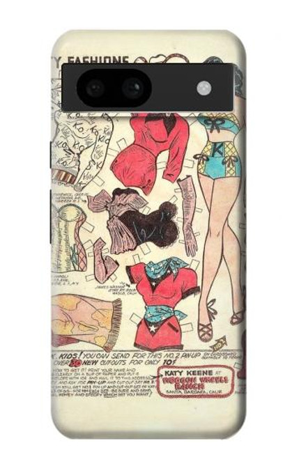 S3820 Vintage Cowgirl Fashion Paper Doll Case For Google Pixel 8a