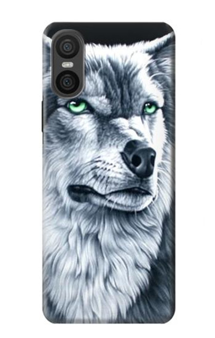 S0123 Grim White Wolf Case For Sony Xperia 10 VI