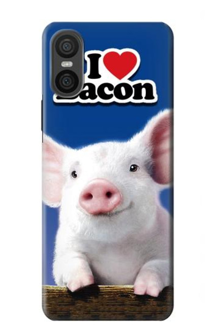 S0608 I Love Bacon Cute Baby Pig Case For Sony Xperia 10 VI