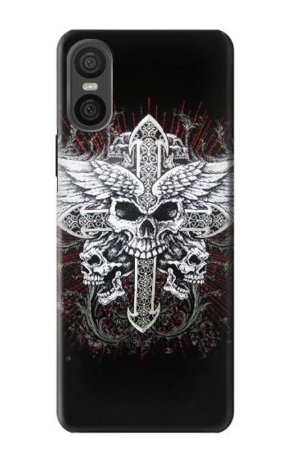 S1434 Skull Wing Tattoo Biker Case For Sony Xperia 10 VI