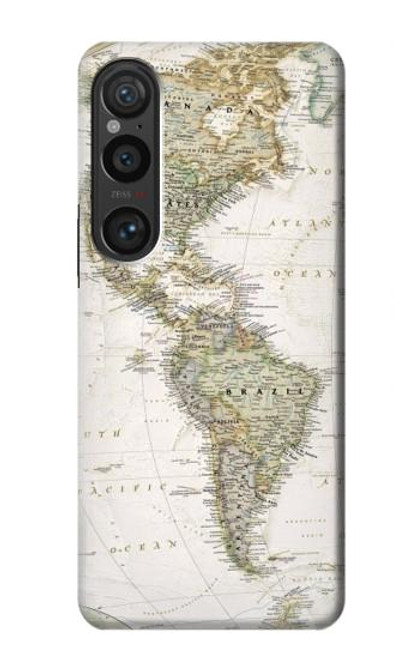 S0604 World Map Case For Sony Xperia 1 VI