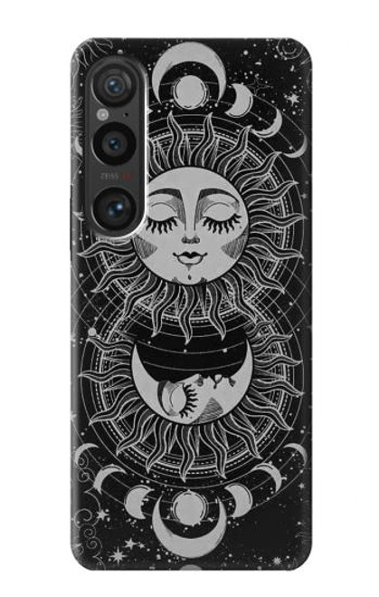 S3854 Mystical Sun Face Crescent Moon Case For Sony Xperia 1 VI