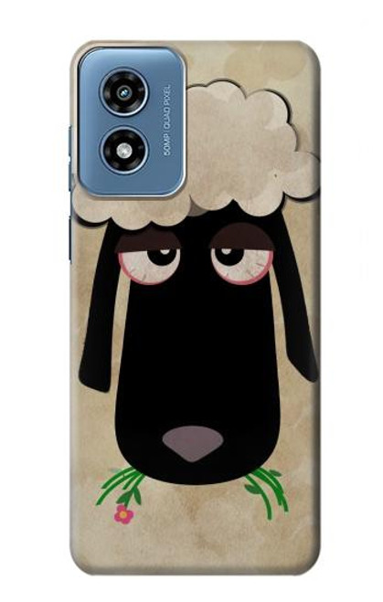 S2826 Cute Cartoon Unsleep Black Sheep Case For Motorola Moto G Play 4G (2024)