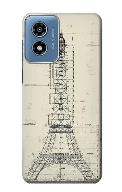 S3474 Eiffel Architectural Drawing Case For Motorola Moto G Play 4G (2024)