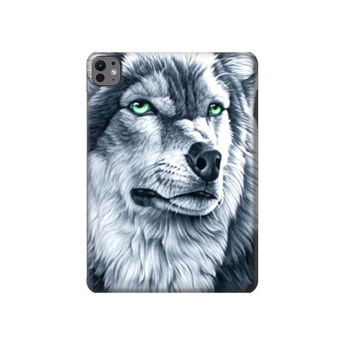 S0123 Grim White Wolf Hard Case For iPad Pro 11 (2024,2025)