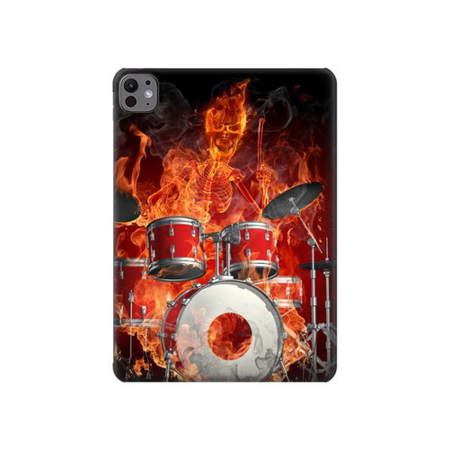 S1431 Skull Drum Fire Rock Hard Case For iPad Pro 11 (2024,2025)