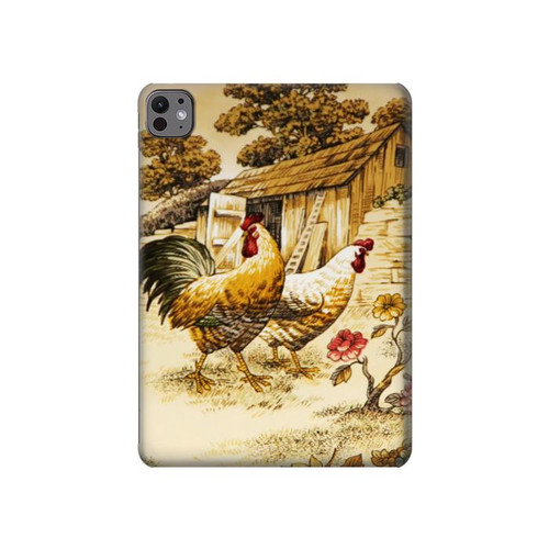 S2181 French Country Chicken Hard Case For iPad Pro 11 (2024,2025)