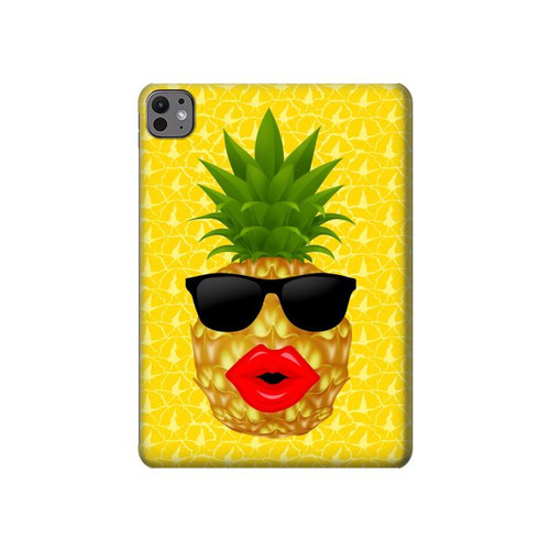 S2443 Funny Pineapple Sunglasses Kiss Hard Case For iPad Pro 11 (2024,2025)