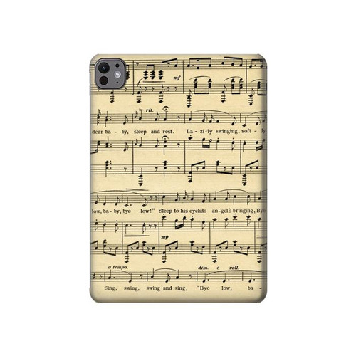 S2504 Vintage Music Sheet Hard Case For iPad Pro 11 (2024,2025)