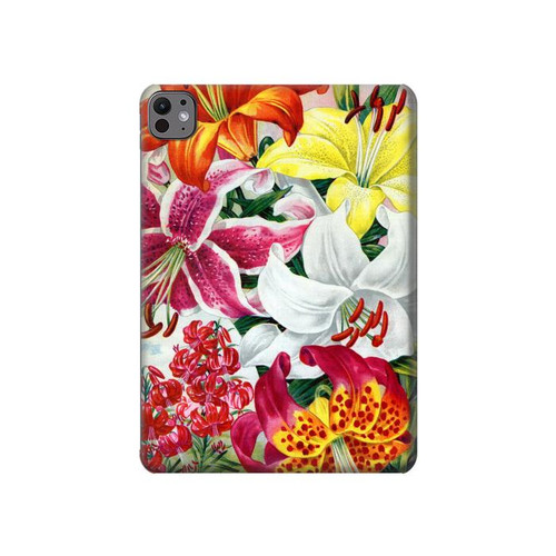 S3205 Retro Art Flowers Hard Case For iPad Pro 11 (2024,2025)
