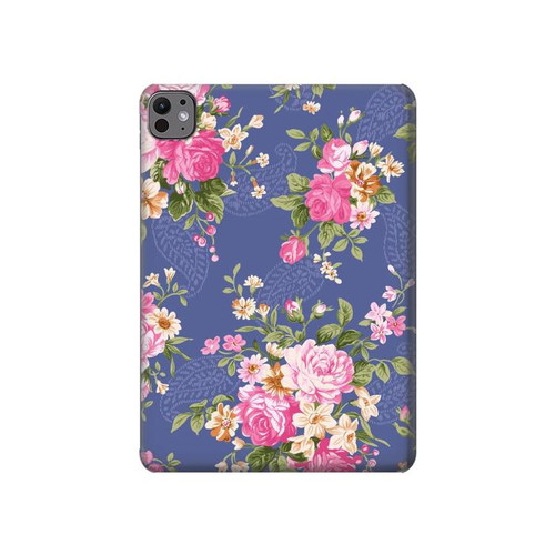 S3265 Vintage Flower Pattern Hard Case For iPad Pro 11 (2024,2025)