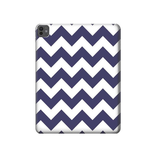 S2345 Navy Blue Shavron Zig Zag Pattern Hard Case For iPad Pro 13 (2024,2025)