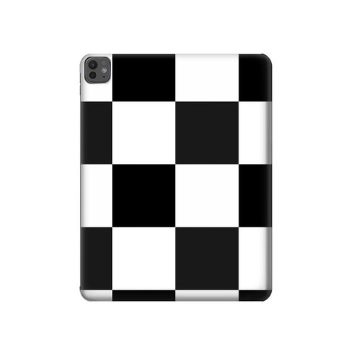 S2492 Black and White Check Hard Case For iPad Pro 13 (2024,2025)