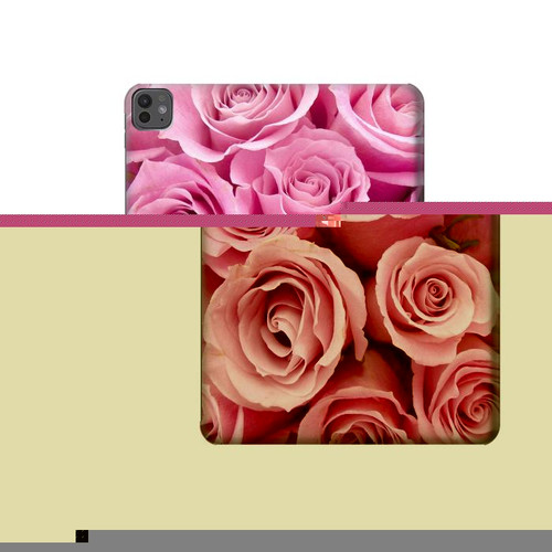 S2943 Pink Rose Hard Case For iPad Pro 13 (2024,2025), Air 13 2026
