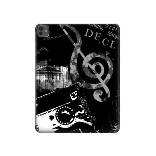 S3197 Music Cassette Note Hard Case For iPad Pro 13 (2024,2025), Air 13 2026