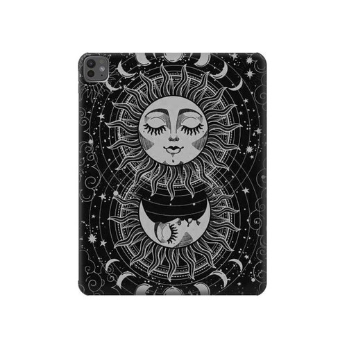 S3854 Mystical Sun Face Crescent Moon Hard Case For iPad Pro 13 (2024,2025)