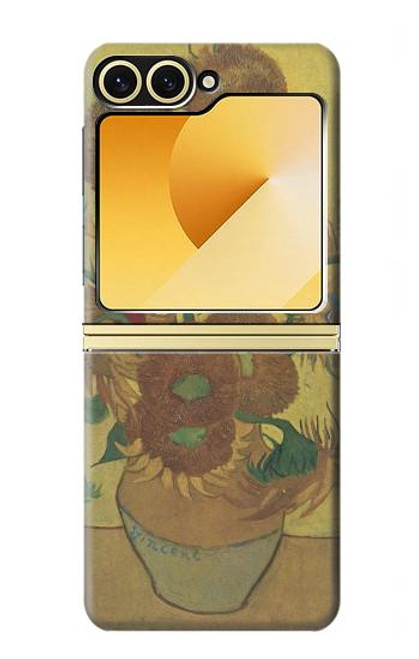 S0214 Van Gogh Vase Fifteen Sunflowers Case For Samsung Galaxy Z Flip 6, Flip 7 FE