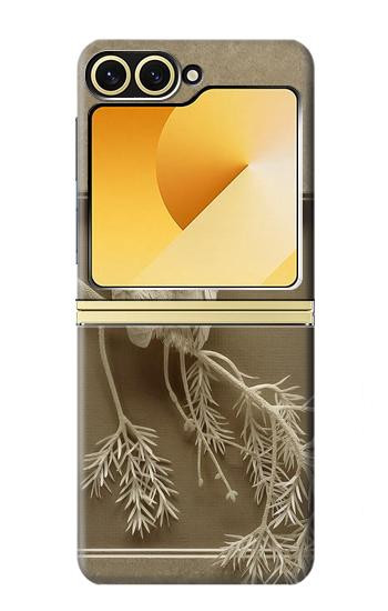 S1386 Paper Sculpture Owl Case For Samsung Galaxy Z Flip 6, Flip 7 FE