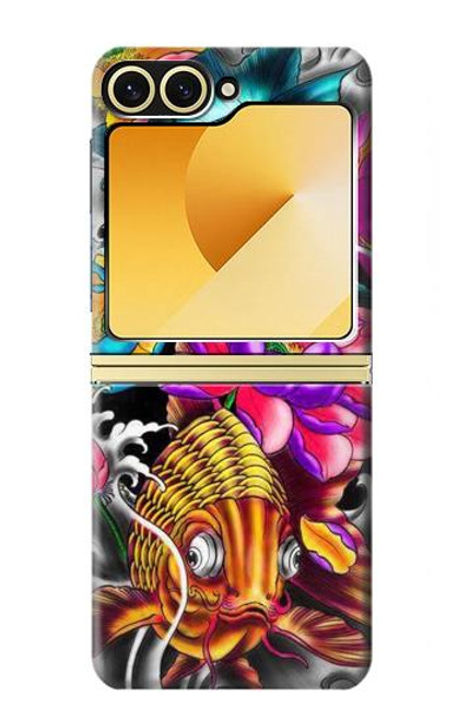 S1630 Fish Japanese Oriental Tattoo Case For Samsung Galaxy Z Flip 6, Flip 7 FE