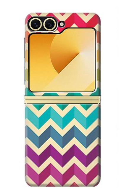 S2362 Rainbow Colorful Shavron Zig Zag Pattern Case For Samsung Galaxy Z Flip 6, Flip 7 FE