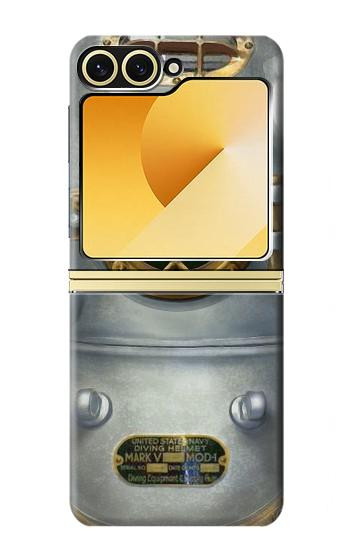S2646 Vintage Deep Sea Diver Helmet Case For Samsung Galaxy Z Flip 6, Flip 7 FE
