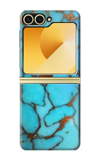 S2685 Aqua Turquoise Gemstone Graphic Printed Case For Samsung Galaxy Z Flip 6, Flip 7 FE