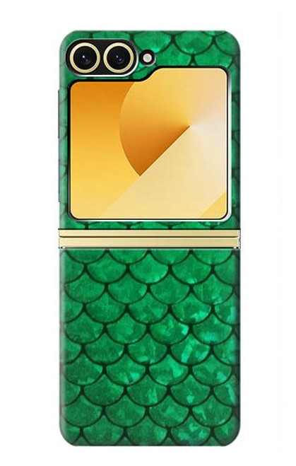 S2704 Green Fish Scale Pattern Graphic Case For Samsung Galaxy Z Flip 6, Flip 7 FE