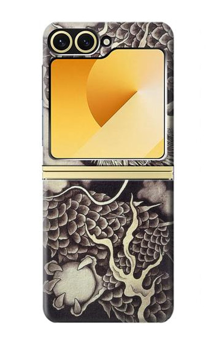 S2719 Japan Painting Dragon Case For Samsung Galaxy Z Flip 6, Flip 7 FE