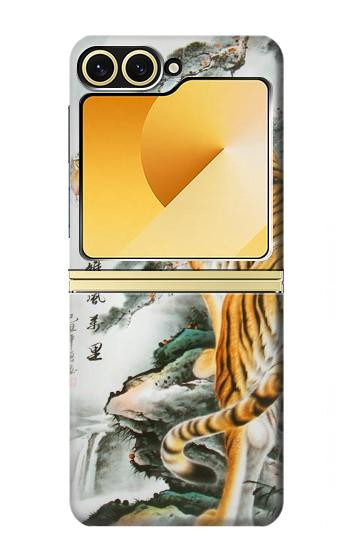S2750 Oriental Chinese Tiger Painting Case For Samsung Galaxy Z Flip 6, Flip 7 FE