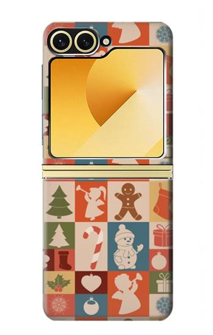 S2854 Cute Xmas Pattern Case For Samsung Galaxy Z Flip 6, Flip 7 FE