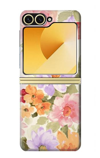 S3035 Sweet Flower Painting Case For Samsung Galaxy Z Flip 6, Flip 7 FE