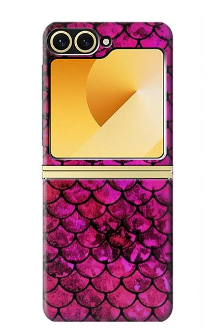 S3051 Pink Mermaid Fish Scale Case For Samsung Galaxy Z Flip 6, Flip 7 FE