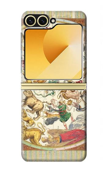 S3145 Antique Constellation Star Sky Map Case For Samsung Galaxy Z Flip 6, Flip 7 FE