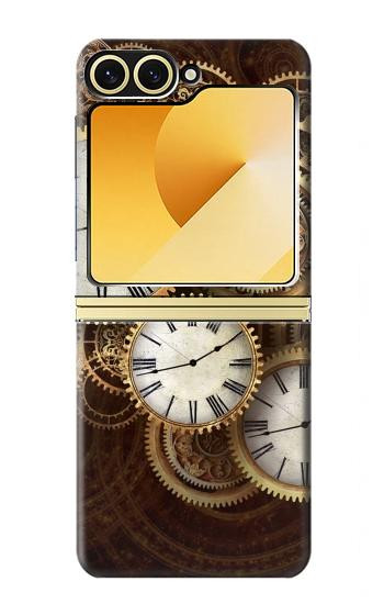 S3172 Gold Clock Live Case For Samsung Galaxy Z Flip 6, Flip 7 FE