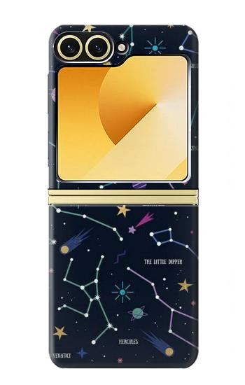 S3220 Star Map Zodiac Constellations Case For Samsung Galaxy Z Flip 6, Flip 7 FE