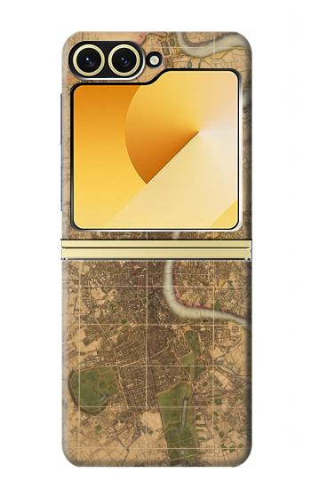 S3230 Vintage Map of London Case For Samsung Galaxy Z Flip 6, Flip 7 FE
