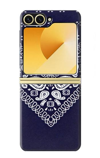 S3357 Navy Blue Bandana Pattern Case For Samsung Galaxy Z Flip 6, Flip 7 FE