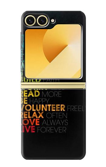 S3523 Think Positive Words Quotes Case For Samsung Galaxy Z Flip 6, Flip 7 FE