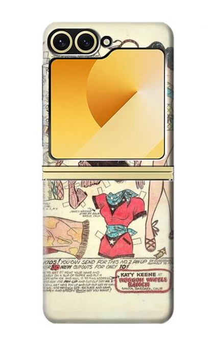 S3820 Vintage Cowgirl Fashion Paper Doll Case For Samsung Galaxy Z Flip 6, Flip 7 FE S3820 Vintage Cowgirl Fashion Paper Doll Case For Samsung Galaxy Z Flip 6, Flip 7 FE