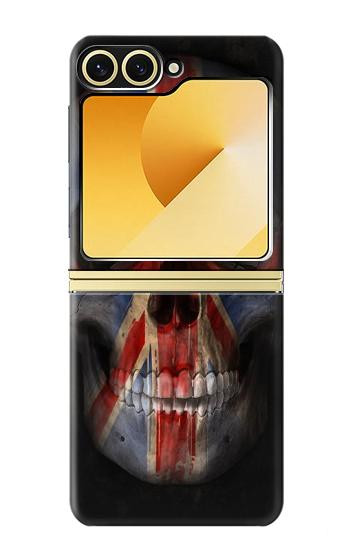 S3848 United Kingdom Flag Skull Case For Samsung Galaxy Z Flip 6, Flip 7 FE
