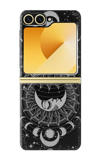 S3854 Mystical Sun Face Crescent Moon Case For Samsung Galaxy Z Flip 6, Flip 7 FE